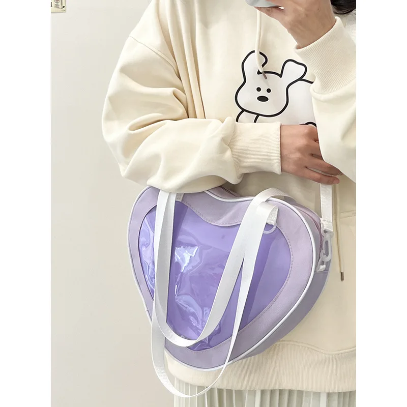 Love Heart-shaped Transparent Tote Bag Baby Bag Single Shoulder Portable Crossbody Bag
Love Heart-shaped Transparent Tote Bag Baby Bag Single Shoulder Portable Crossbody Bag