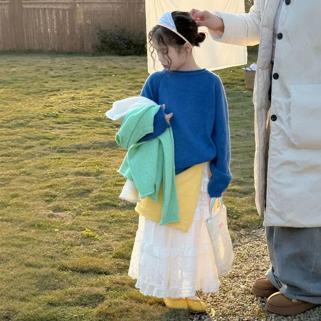 Childrens Sweater 2025 Spring New Girls Korean Solid Color All-match Fashion Knitted Round Neck Sweater Girls Clothes
Childrens Sweater 2025 Spring New Girls Korean Solid Color All-match Fashion Knitted Round Neck Sweater Girls Clothes