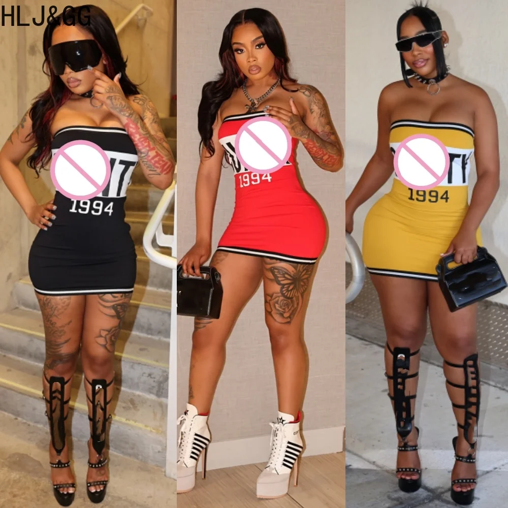HLJ&GG Summer New Letter Print Bodycon Tube Dresses Women Off Shoulder Sleeveless Backless Slim Vestidos Fashion Y2K Streetwear
HLJ&GG Summer New Letter Print Bodycon Tube Dresses Women Off Shoulder Sleeveless Backless Slim Vestidos Fashion Y2K Streetwear