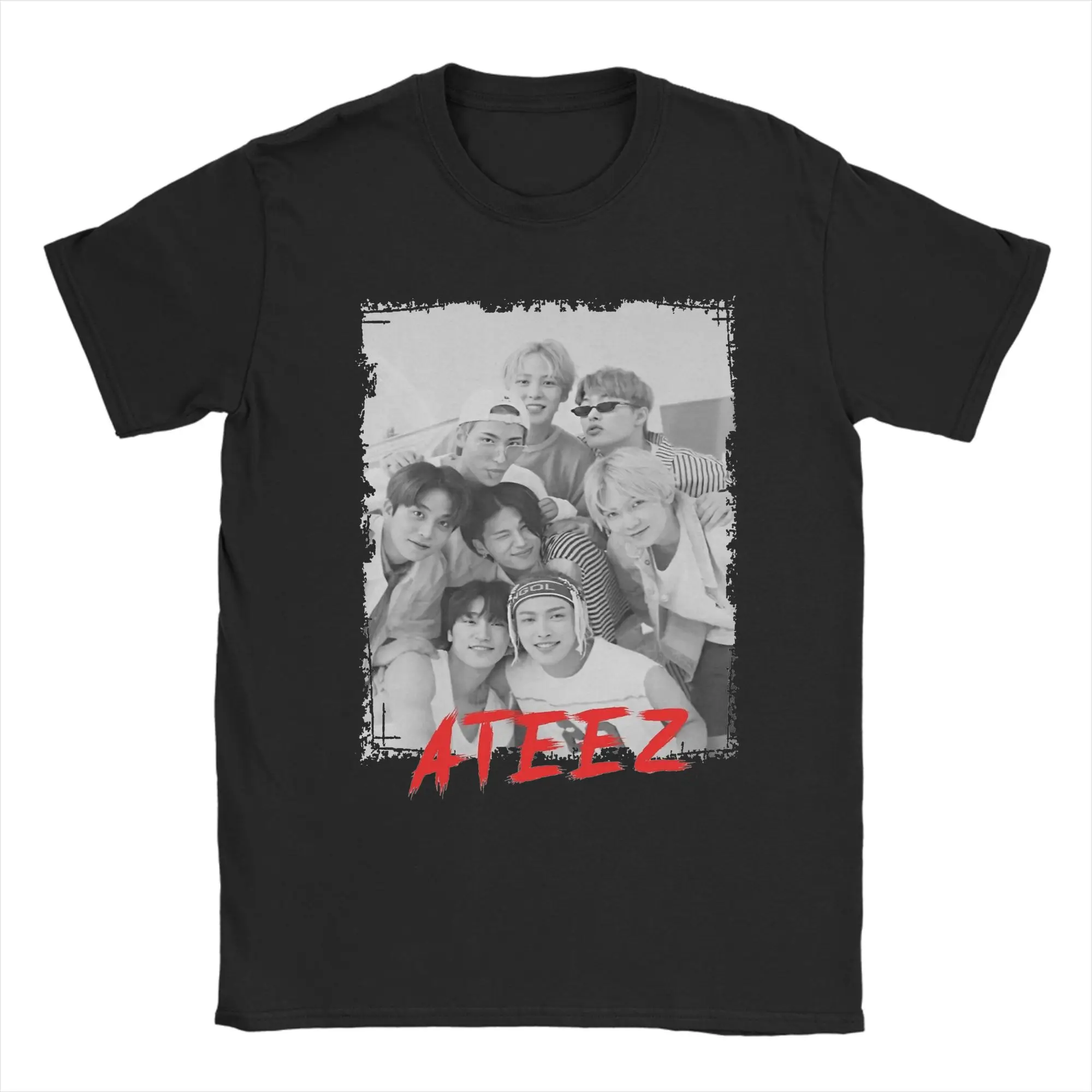 Мужская футболка ATEEZ Kpop Group Members из чистого хлопка, удивительная футболка с круглым воротником, топы с короткими рукавами, большие размеры
Мужская футболка ATEEZ Kpop Group Members из чистого хлопка, удивительная футболка с круглым воротником, топы с короткими рукавами, большие размеры