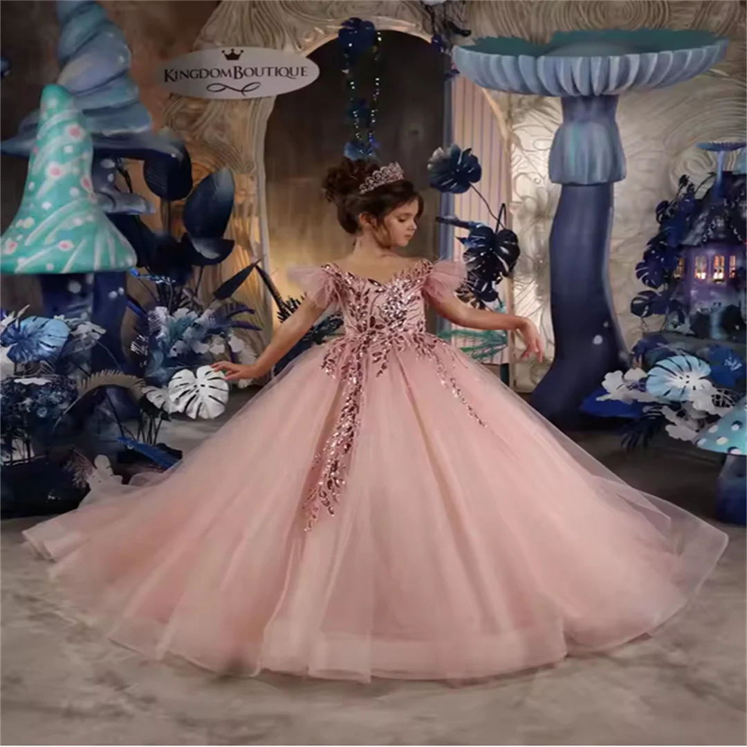 Gorgeous Blush Pink Sequins Flower Girl Dress Applique Tulle Lace Bridesmaid Dresses Kids Birthday Gift First Communion
Gorgeous Blush Pink Sequins Flower Girl Dress Applique Tulle Lace Bridesmaid Dresses Kids Birthday Gift First Communion