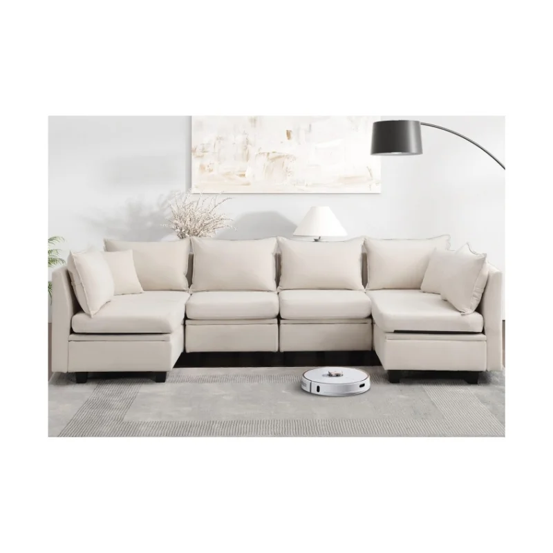 Modular Sectional Sofa with Storage, Convertible Upgraded U Shaped Sectional Couch for Living Room, 6 Seat Modular Sofa Couch
Modular Sectional Sofa with Storage, Convertible Upgraded U Shaped Sectional Couch for Living Room, 6 Seat Modular Sofa Couch
