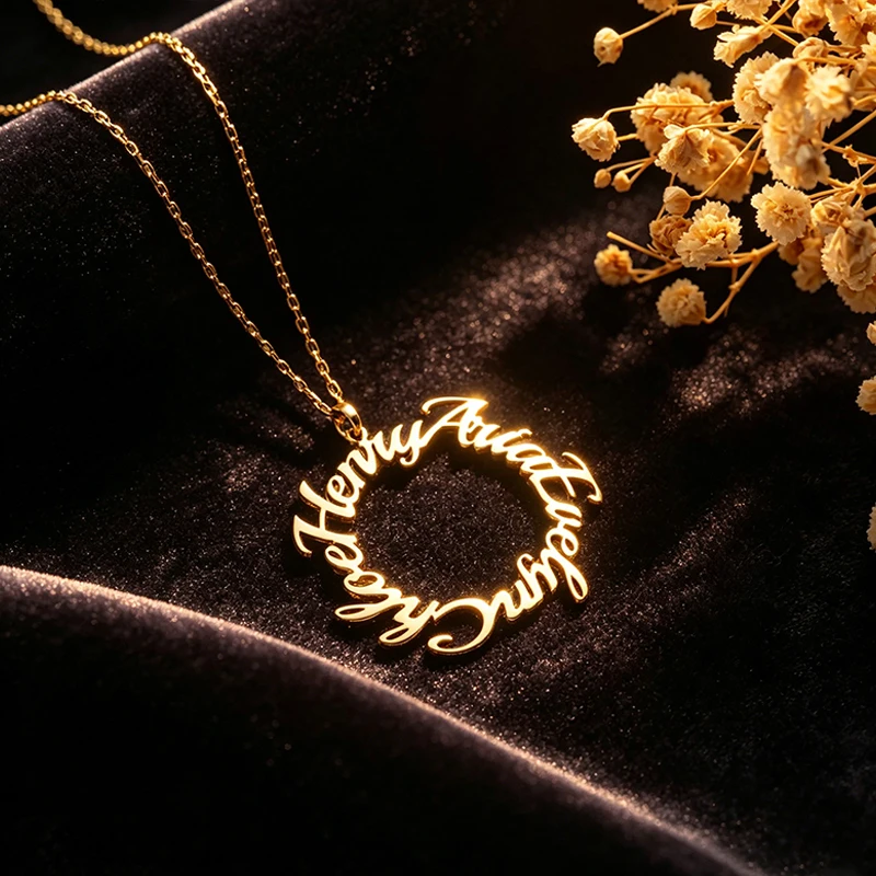 Custom Best Friend Multi Name Necklaces And Pendants Custom 24K Gold Round Necklace For Women Personalized Mother's Day Gifts
Custom Best Friend Multi Name Necklaces And Pendants Custom 24K Gold Round Necklace For Women Personalized Mother's Day Gifts
