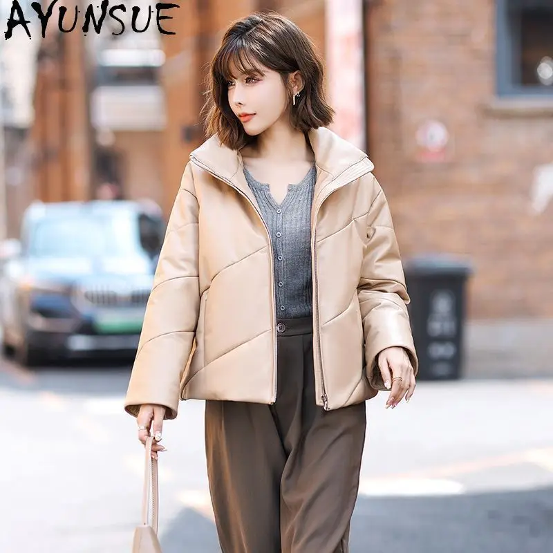 AYUNSUE 100% Sheepskin Genuine Leather Jacket Women Warm Winter Down Coat Woman Clothing Stand Collar Loose Fit 2026 Fashion
AYUNSUE 100% Sheepskin Genuine Leather Jacket Women Warm Winter Down Coat Woman Clothing Stand Collar Loose Fit 2026 Fashion