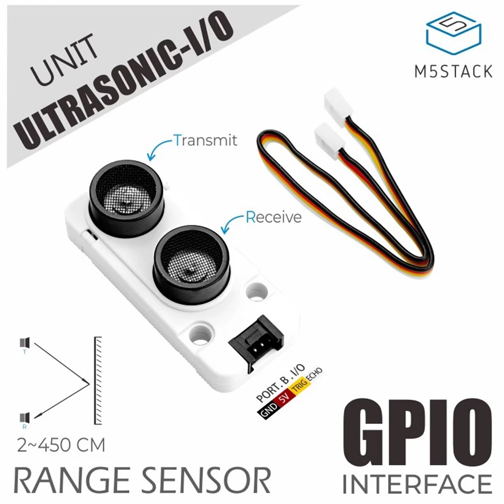 M5Stack Ultrasonic Distance Unit I/O (RCWL-9620) Air Ultrasonic Ceramic Transducers
M5Stack Ultrasonic Distance Unit I/O (RCWL-9620) Air Ultrasonic Ceramic Transducers