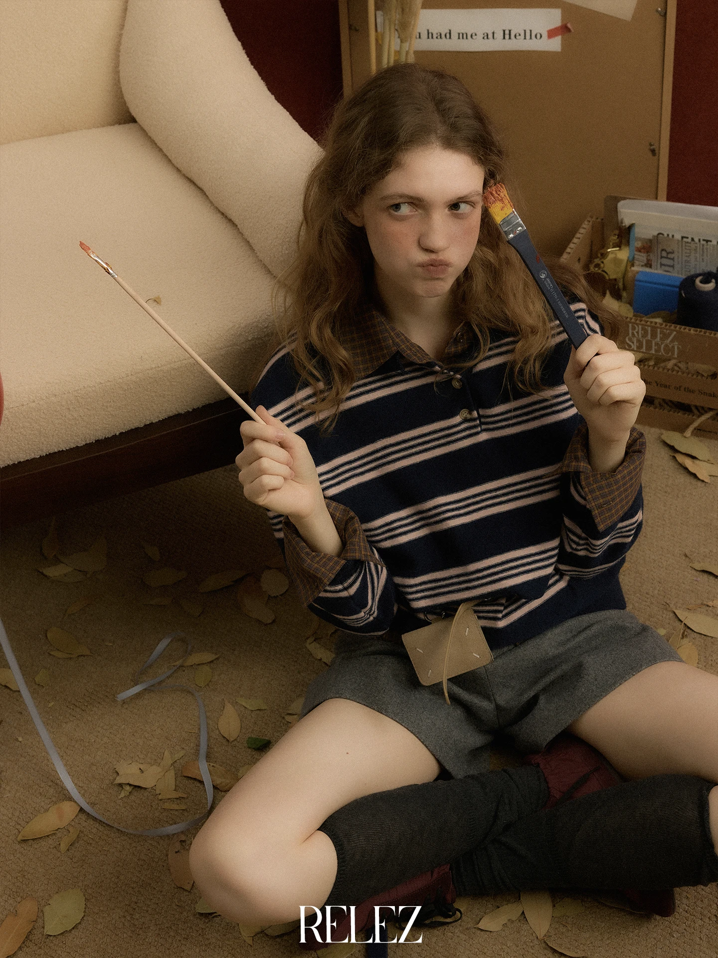 Relez Wool Knitted Sweater Women's Loose Fit Collar Striped Knitwear Autumn Winter New Sle Simple Retro Women's Camere
Relez Wool Knitted Sweater Women's Loose Fit Collar Striped Knitwear Autumn Winter New Sle Simple Retro Women's Camere