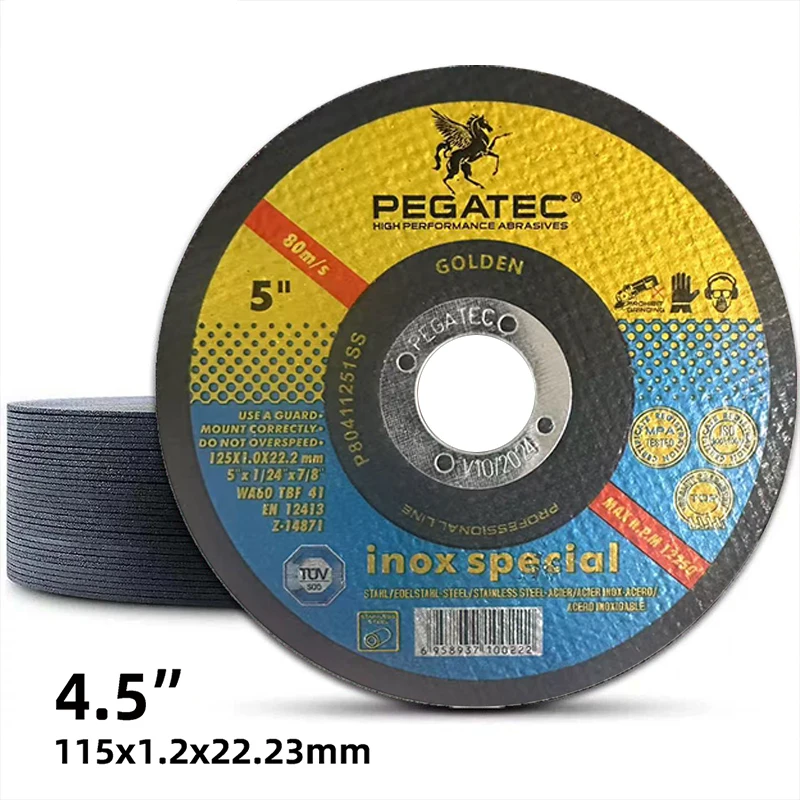 Отрезной круг PEGATEC 5-дюймовый универсальный отрезной круг по металлу подходит для шлифовального станка диаметром 5 дюймов (около 12,7 см).
Отрезной круг PEGATEC 5-дюймовый универсальный отрезной круг по металлу подходит для шлифовального станка диаметром 5 дюймов (около 12,7 см).