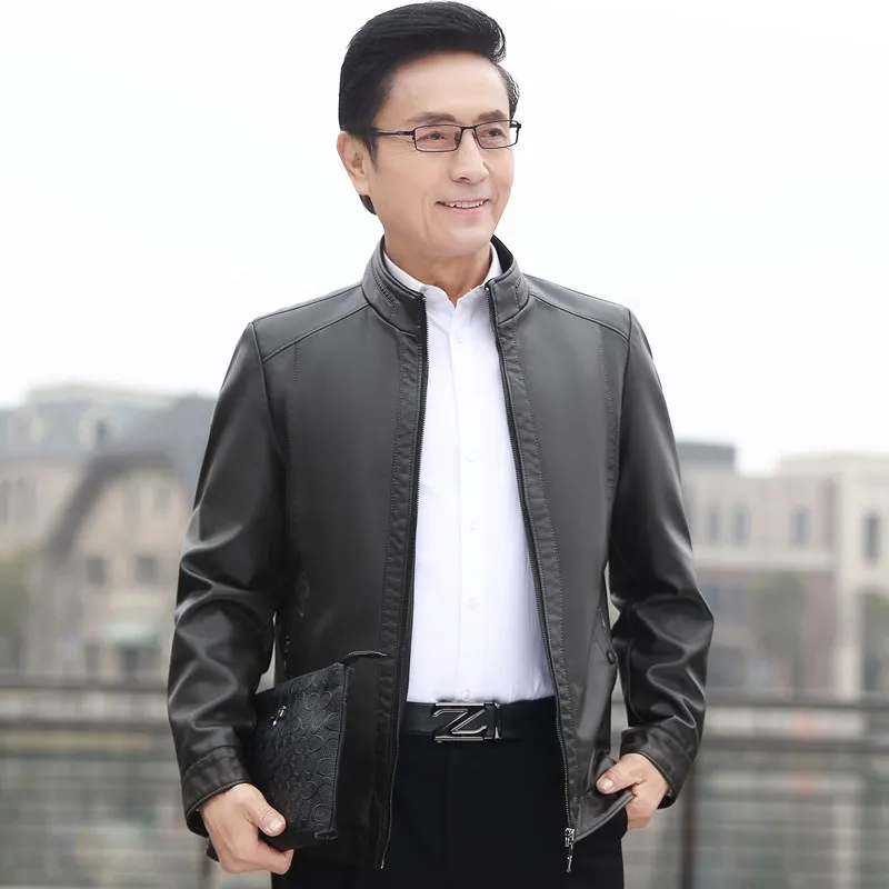 Leather Jacket for Middle-Aged Men Autumn Fashion Outerwear Spring Autumn Style Thin Men's Clothing Dad Coat Casual Style
Leather Jacket for Middle-Aged Men Autumn Fashion Outerwear Spring Autumn Style Thin Men's Clothing Dad Coat Casual Style