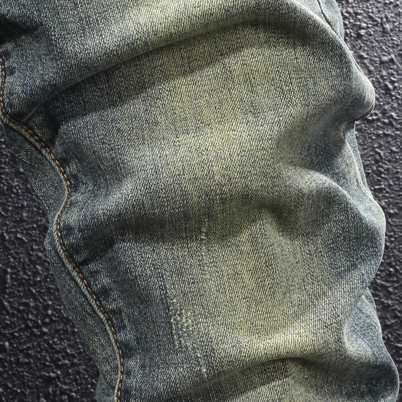 Y2Kquality and fashionable new men's jeans with wrinkle and elastic repair, ancient blue jeans designer, Italian high-quality
Y2Kquality and fashionable new men's jeans with wrinkle and elastic repair, ancient blue jeans designer, Italian high-quality