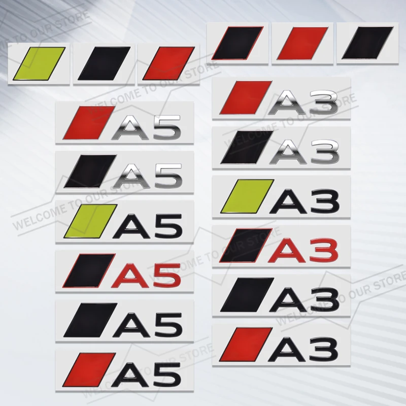 Car Styling For A3 A5 New Letter Lettering Emblem Colored Body Trunk 3D Metal Badge Stickers Decal Car Accessories
Car Styling For A3 A5 New Letter Lettering Emblem Colored Body Trunk 3D Metal Badge Stickers Decal Car Accessories