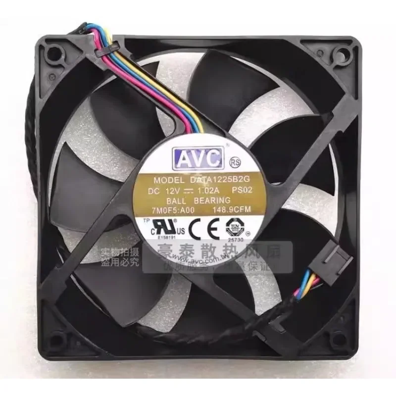 New Cooler Fan for AVC DATA1225B2G 12V 1.02A 7M05F 12025 12CM Double Ball 4 Line Fan 120 * 120 * 25MM
New Cooler Fan for AVC DATA1225B2G 12V 1.02A 7M05F 12025 12CM Double Ball 4 Line Fan 120 * 120 * 25MM