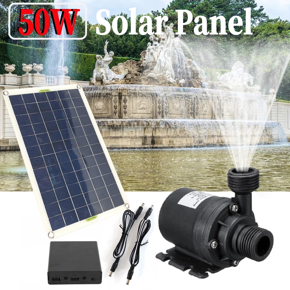 800L/H Brushless Solar Water Pump Kit 50W Solar Panel Powerful Solar Water Pump for Fish Pond Garden Fountain Decoration
800L/H Brushless Solar Water Pump Kit 50W Solar Panel Powerful Solar Water Pump for Fish Pond Garden Fountain Decoration