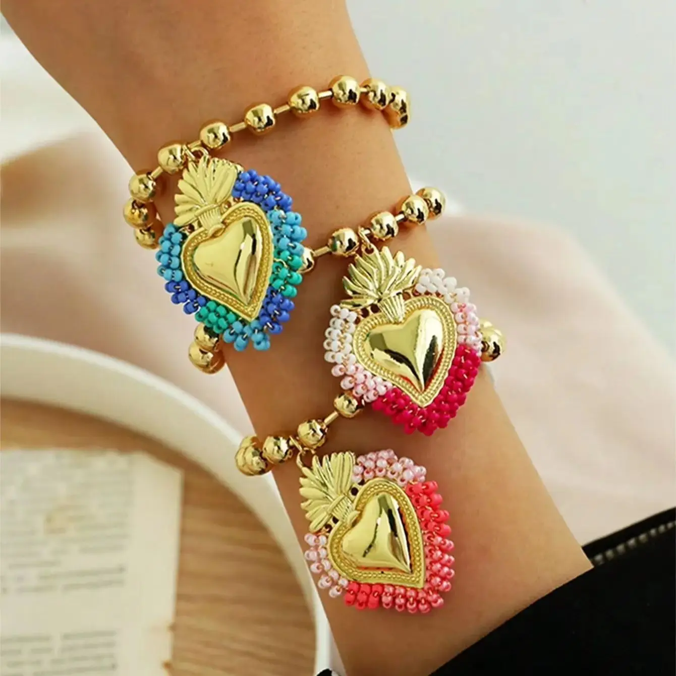 5pcs, Fashion Copper Geometric Love Rice Bead Bracelet For Ladies, Elegant And Suitable For Giving Gifts, Daily Festivals,
5pcs, Fashion Copper Geometric Love Rice Bead Bracelet For Ladies, Elegant And Suitable For Giving Gifts, Daily Festivals,