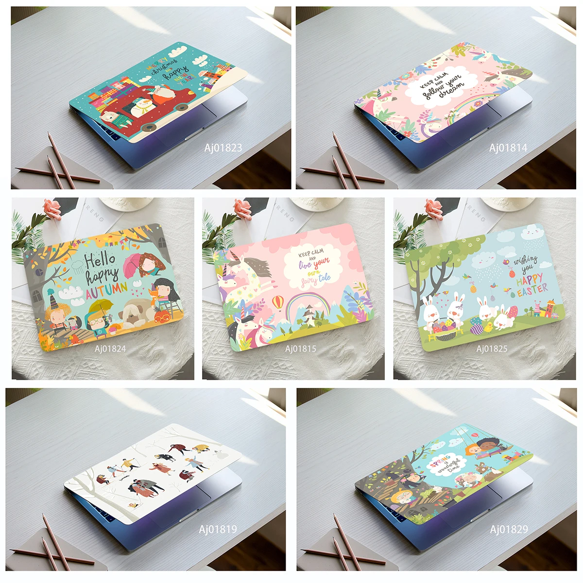 Dreamy Fairy Tale Hand Drawn Style Laptop Skin, Rainbow Unicorn Floral Art Waterproof Anti-wear Laptop Cover Decal
Dreamy Fairy Tale Hand Drawn Style Laptop Skin, Rainbow Unicorn Floral Art Waterproof Anti-wear Laptop Cover Decal