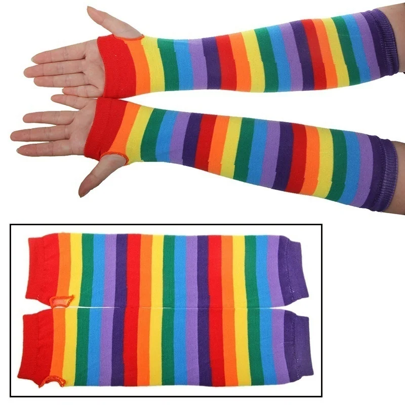 Rainbow Fingerless Gloves Long Punk Gothic Stripes Fingerless Gloves Fishnet Gloves
Rainbow Fingerless Gloves Long Punk Gothic Stripes Fingerless Gloves Fishnet Gloves