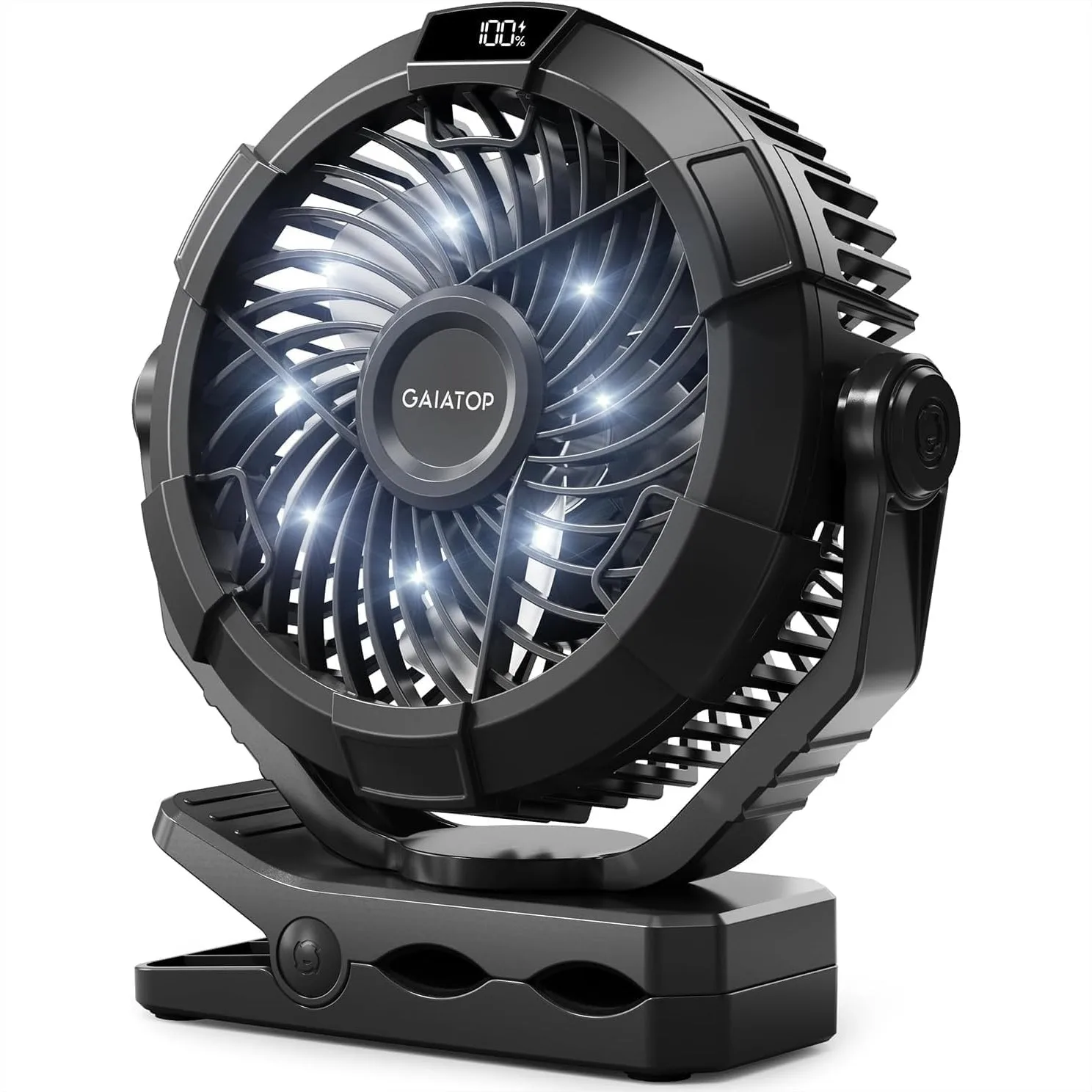 Portable Camping Fan with LED Lantern, 360° Rotation, Clip on, 4000mAh USB Rechargeable Battery, Digital Display, Hanging Hook
Portable Camping Fan with LED Lantern, 360° Rotation, Clip on, 4000mAh USB Rechargeable Battery, Digital Display, Hanging Hook