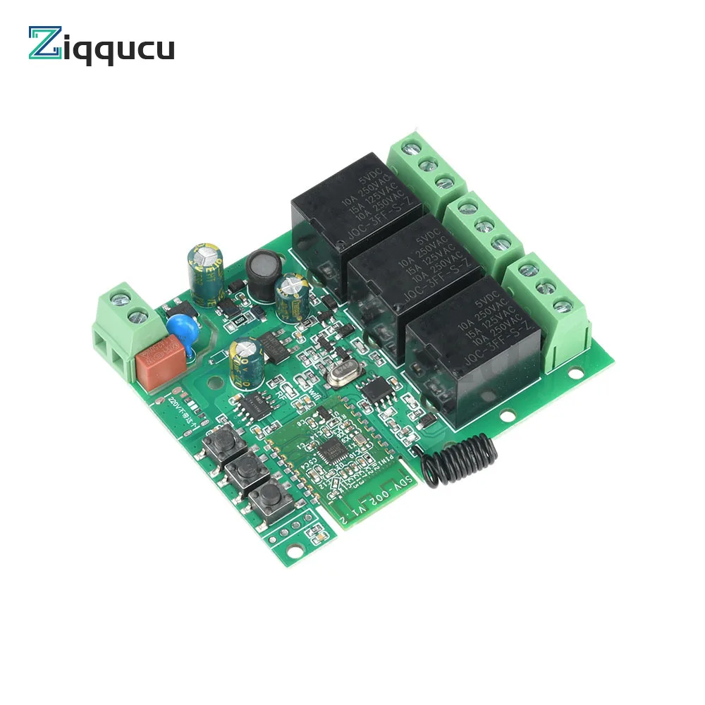 AC/DC 3-Ch Relay Module with Self-Locking, WiFi/Bluetooth/433MHz Remote Control for Industrial/Home Automation
AC/DC 3-Ch Relay Module with Self-Locking, WiFi/Bluetooth/433MHz Remote Control for Industrial/Home Automation
