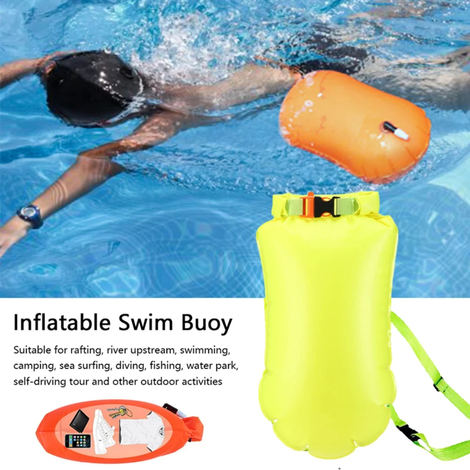 Outdoor Safety Swimming Buoy Multifunction Swim Float With Waist Belt Waterproof PVC Lifebelt Water Sports
Outdoor Safety Swimming Buoy Multifunction Swim Float With Waist Belt Waterproof PVC Lifebelt Water Sports