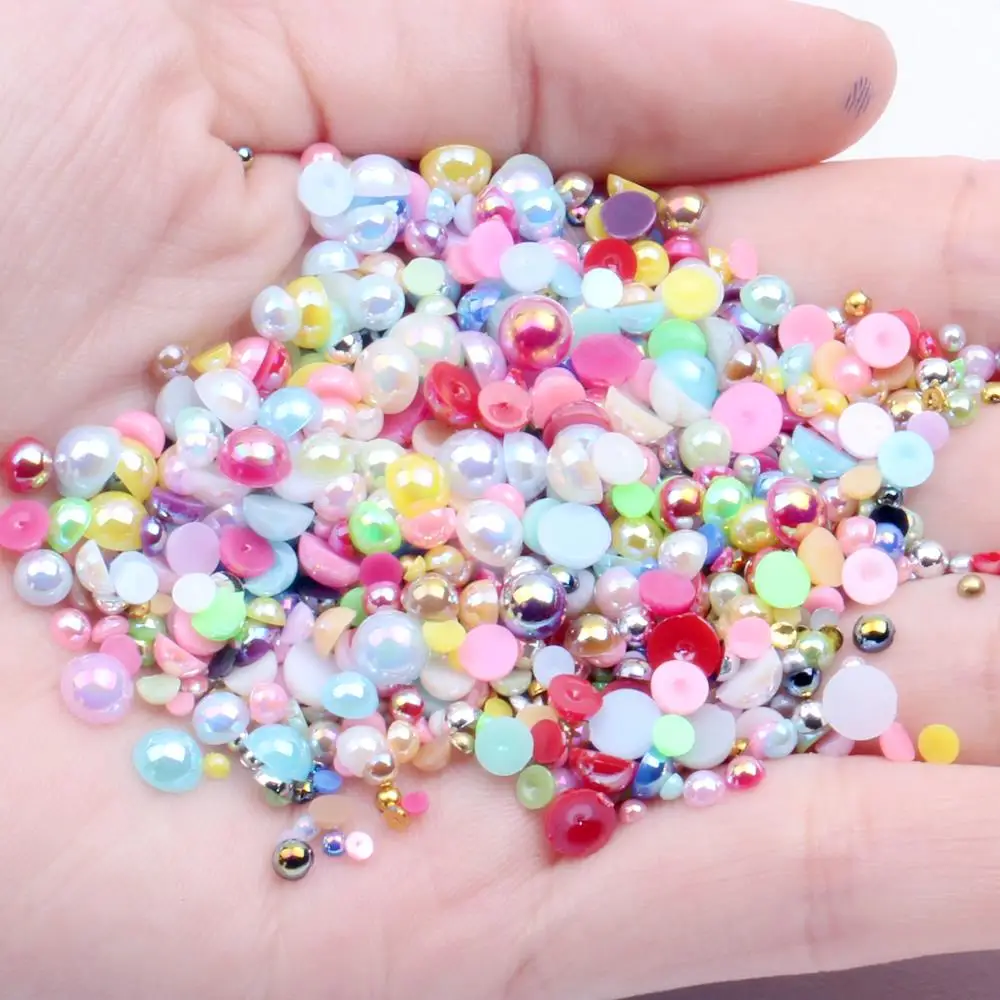 1.5-12mm Mixed AB Colors Half Round Craft ABS Resin Pearls Imitation Scrapbook Beads For Nail Art Backpack Decoration DIY Design
1.5-12mm Mixed AB Colors Half Round Craft ABS Resin Pearls Imitation Scrapbook Beads For Nail Art Backpack Decoration DIY Design