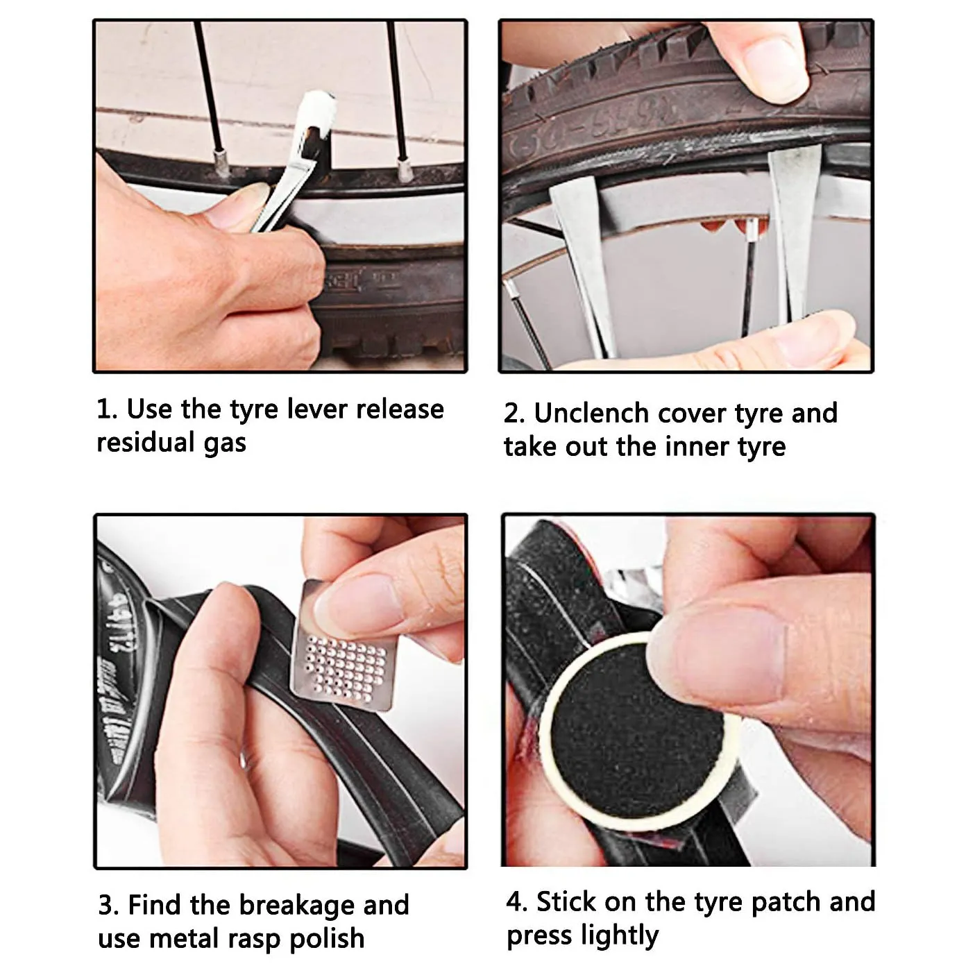 ABLB-Bicycle Inner Tube Repair Kits (Tire Levers, Tyre Patches, Metal Rasp) Bike Cycling Device For Bike Bicycle Tire Changes
ABLB-Bicycle Inner Tube Repair Kits (Tire Levers, Tyre Patches, Metal Rasp) Bike Cycling Device For Bike Bicycle Tire Changes