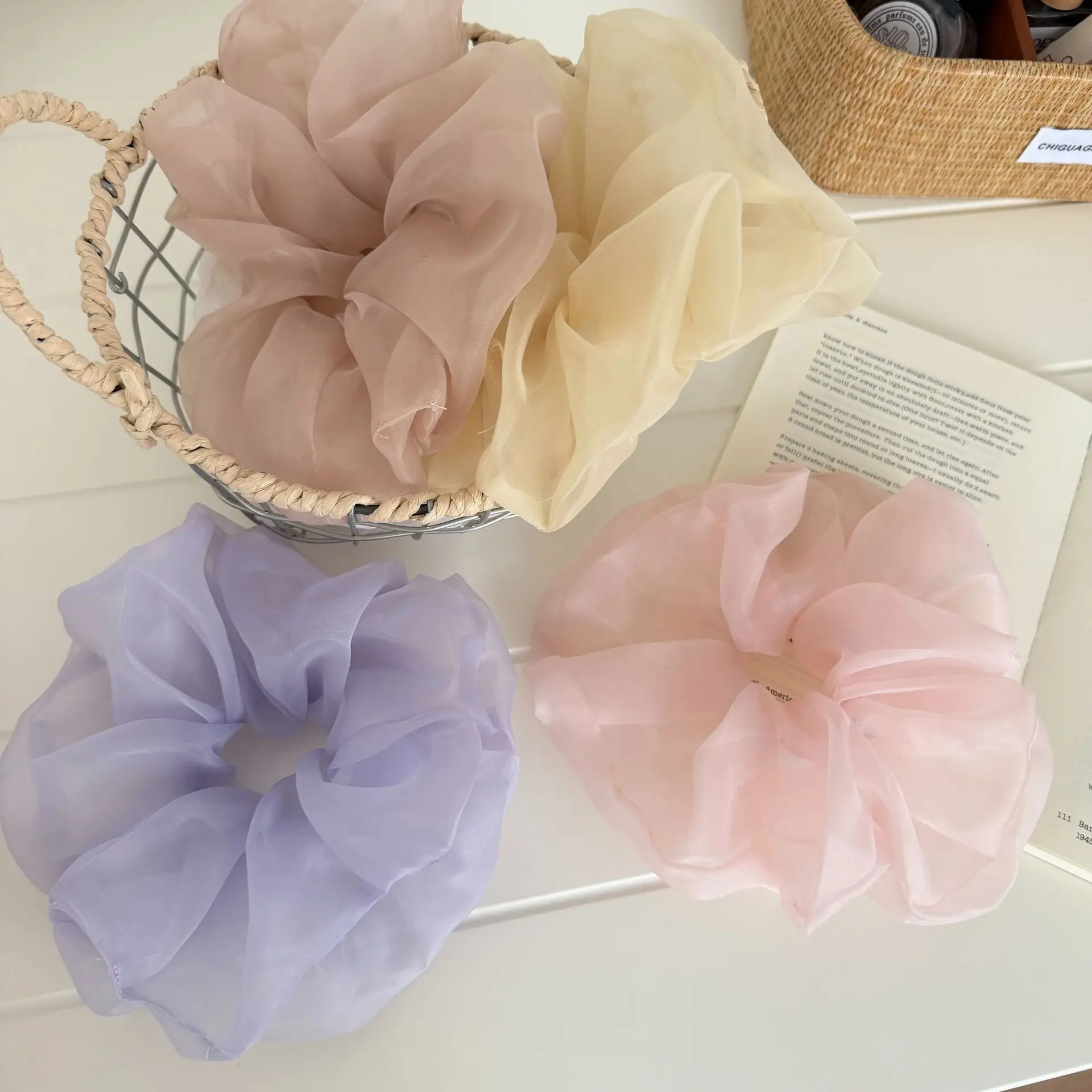 Scrunchies Premium Floral Organza Sheer Mesh Fluffy Korean Style Sweet Feminine Delicate Hair Accessories for Women Dating
Scrunchies Premium Floral Organza Sheer Mesh Fluffy Korean Style Sweet Feminine Delicate Hair Accessories for Women Dating