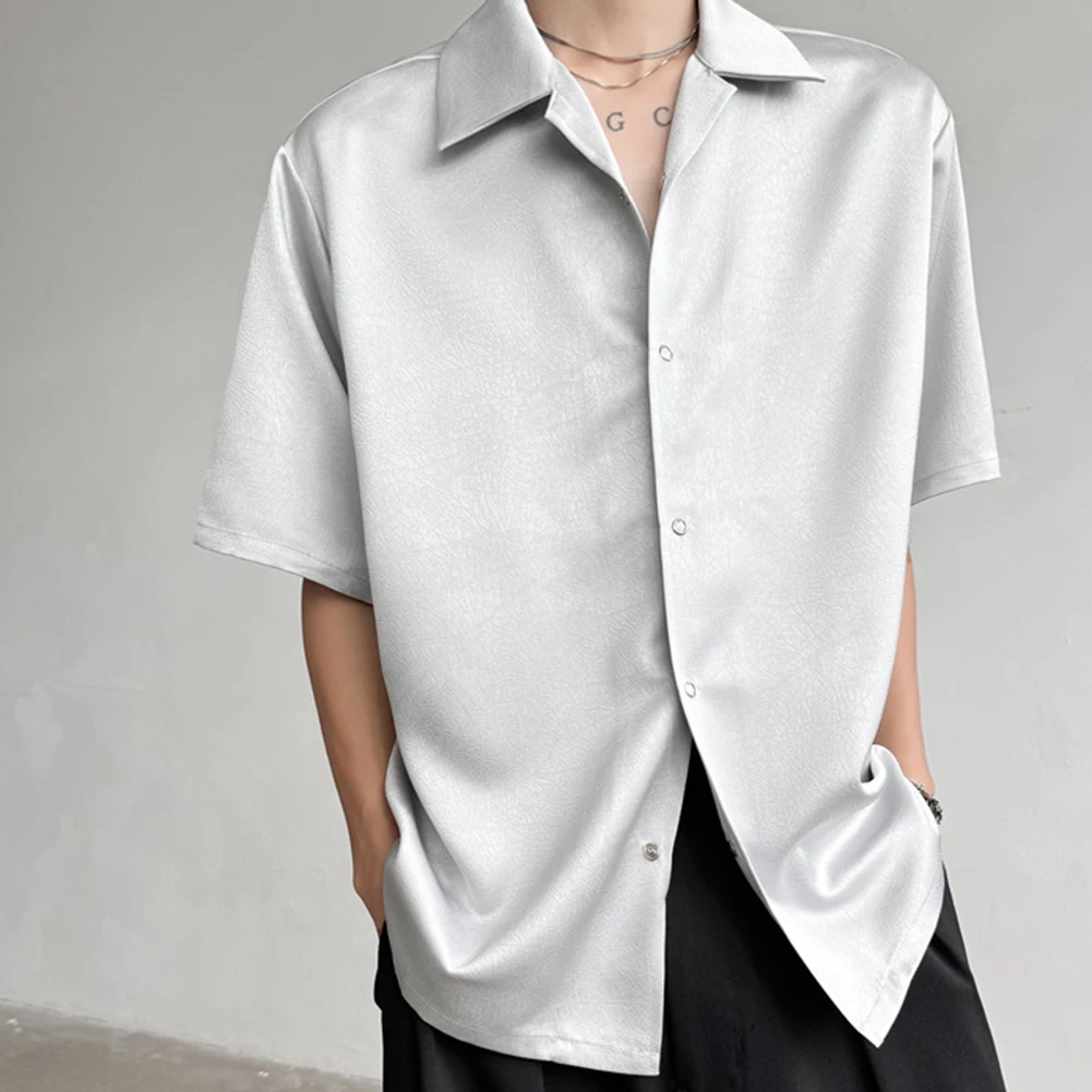Beach Vacation Ice Silk Satin Tops Casual Short Sleeve Shirt Polyester Fabric Regular Length Solid Color Pattern
Beach Vacation Ice Silk Satin Tops Casual Short Sleeve Shirt Polyester Fabric Regular Length Solid Color Pattern