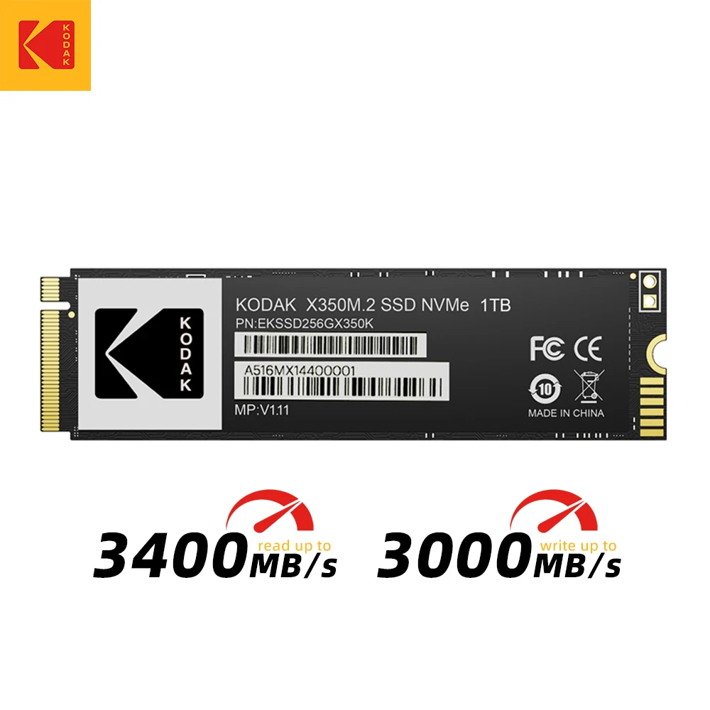 KODAK NVMe M2 SSD 1 ТБ 512 ГБ 256 ГБ 3400 МБ/с SSD PCIe3.0 m.2 2280 Внутренние твердотельные накопители Диск X350 для ноутбука/настольного компьютера
KODAK NVMe M2 SSD 1 ТБ 512 ГБ 256 ГБ 3400 МБ/с SSD PCIe3.0 m.2 2280 Внутренние твердотельные накопители Диск X350 для ноутбука/настольного компьютера