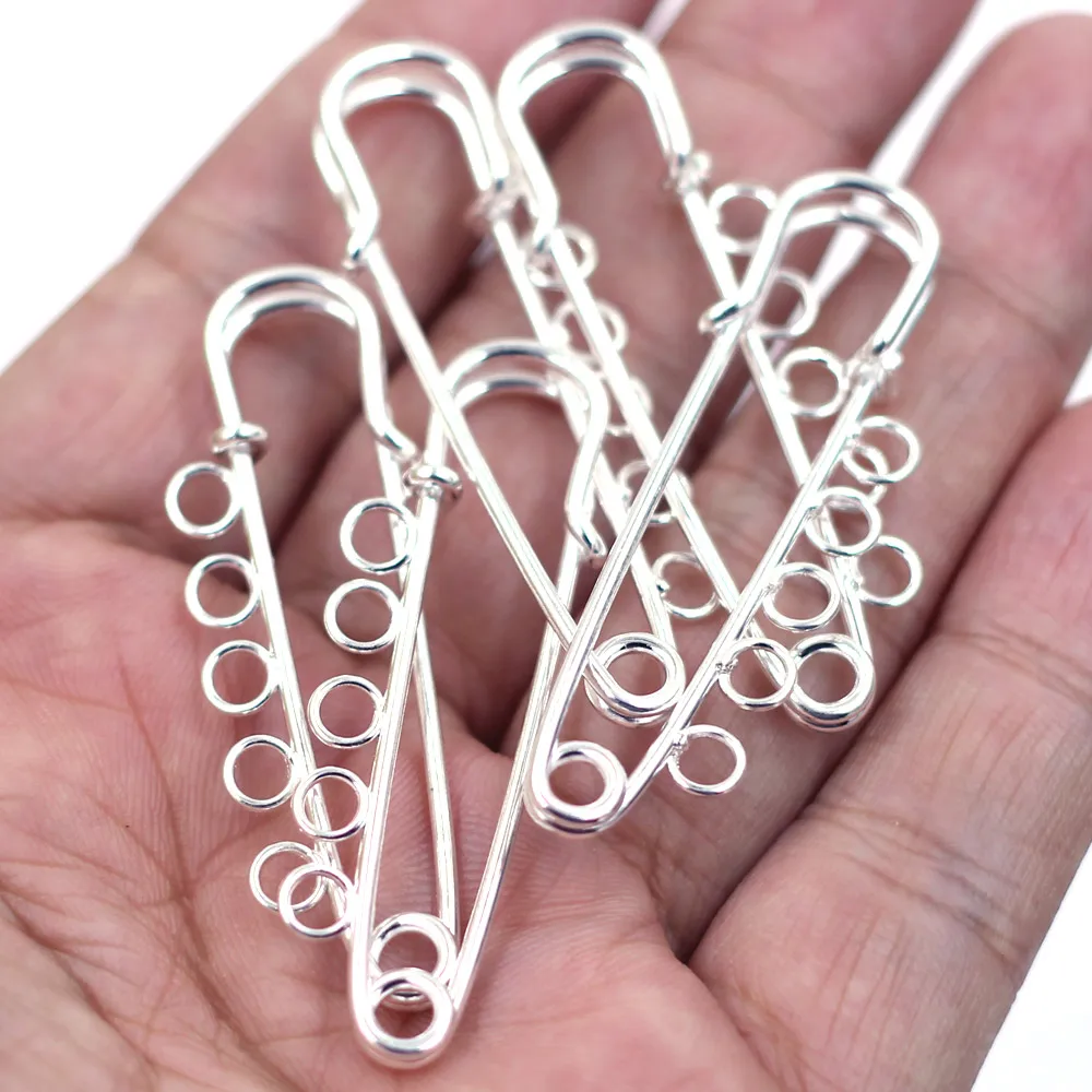 150Pcs Silver Plated 5 Holes Alloy Safety Brooches Pins 5x1.5cm
150Pcs Silver Plated 5 Holes Alloy Safety Brooches Pins 5x1.5cm
