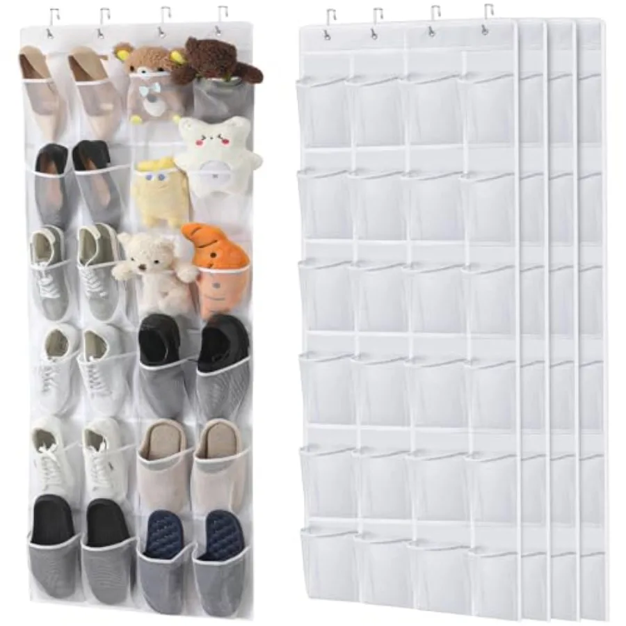 4 Pcs 24 Pockets Large over the Door White Hanging Shoe Organizer Mesh Pockets Shoe Hanger for Closet Rack Holder Behind Door H
4 Pcs 24 Pockets Large over the Door White Hanging Shoe Organizer Mesh Pockets Shoe Hanger for Closet Rack Holder Behind Door H