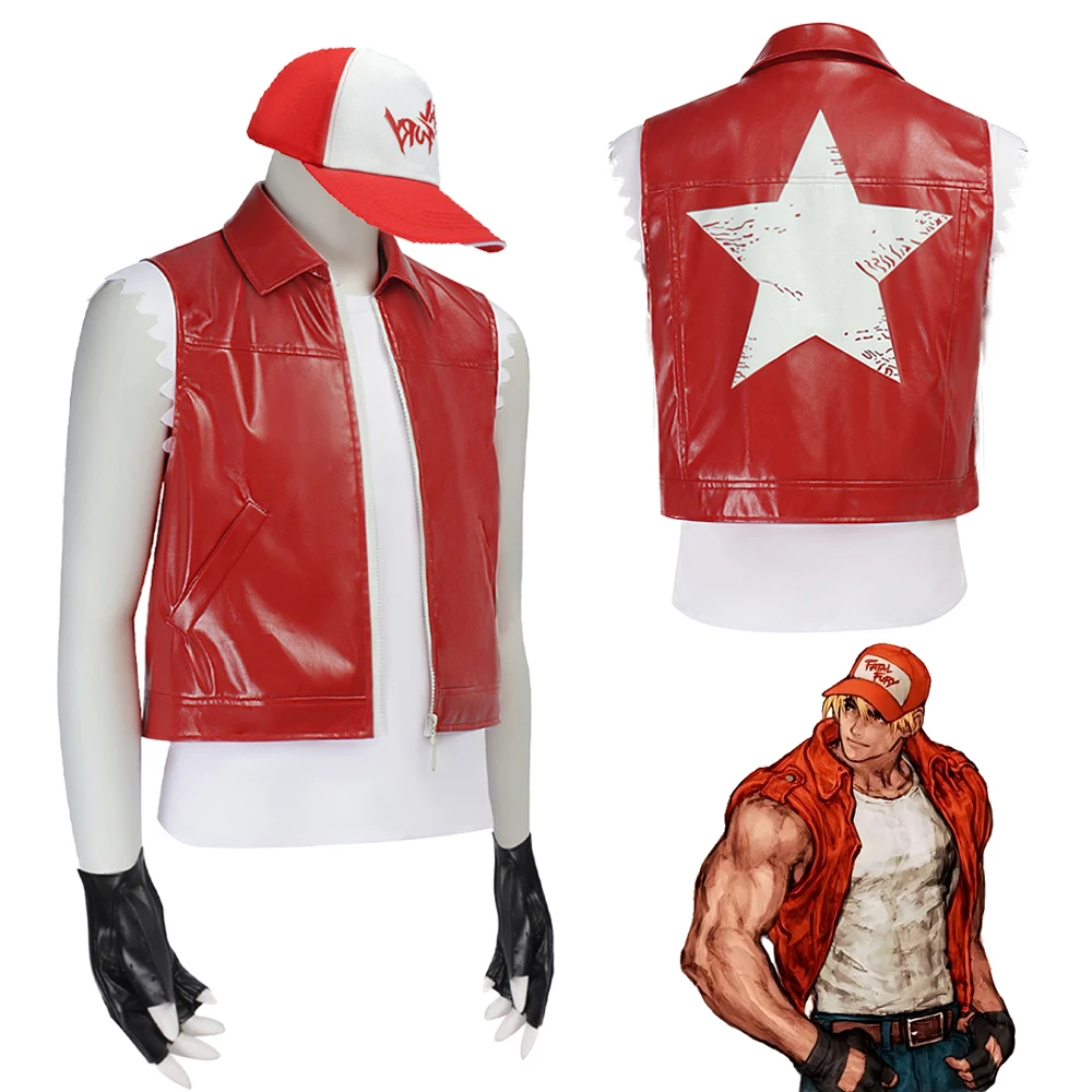 Фантазия Терри Богард Косплей Шляпа Одежда Боевая Игра SF Disfraz Костюм Взрослых Мужчин Фэнтези Хэллоуин Карнавальная Вечеринка Одежда
Фантазия Терри Богард Косплей Шляпа Одежда Боевая Игра SF Disfraz Костюм Взрослых Мужчин Фэнтези Хэллоуин Карнавальная Вечеринка Одежда