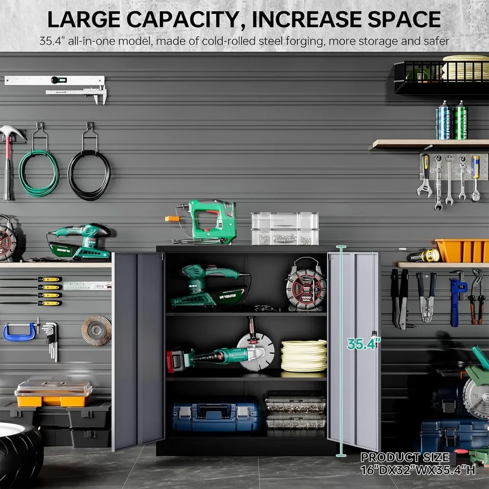 Metal Cabinet with Shelves,Garage Storage Cabinet with Lock,Gray Metal Storage with Locking Doors,Small Steel Cabinet
Metal Cabinet with Shelves,Garage Storage Cabinet with Lock,Gray Metal Storage with Locking Doors,Small Steel Cabinet