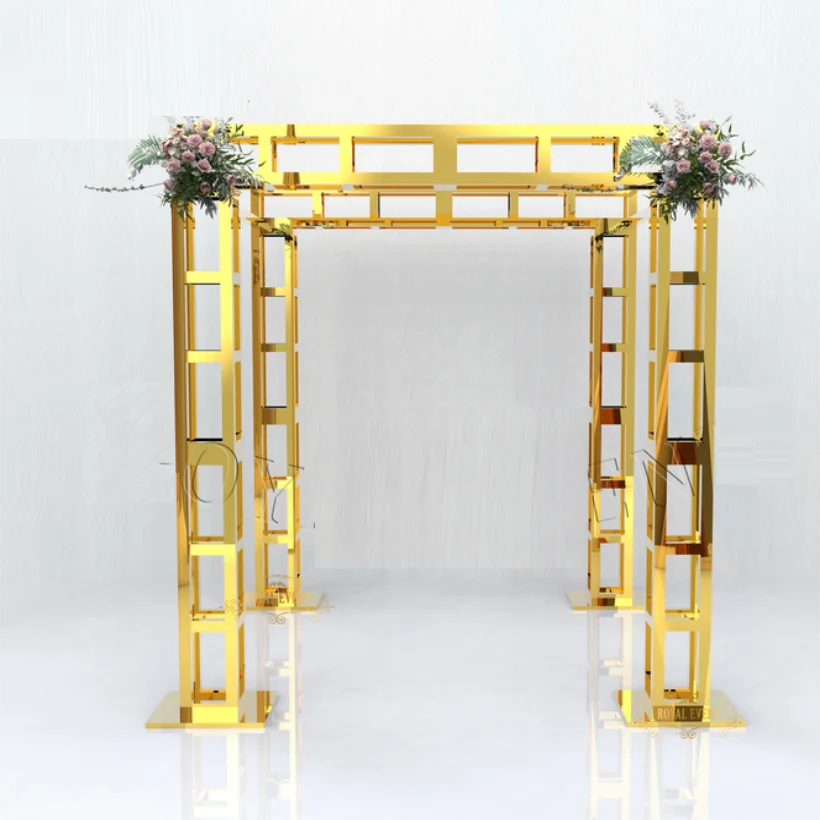 New Stainless Steel Shining Gold Pillar Wedding Arch Banquet Performance Party Decoration Background Props Display Arch
New Stainless Steel Shining Gold Pillar Wedding Arch Banquet Performance Party Decoration Background Props Display Arch