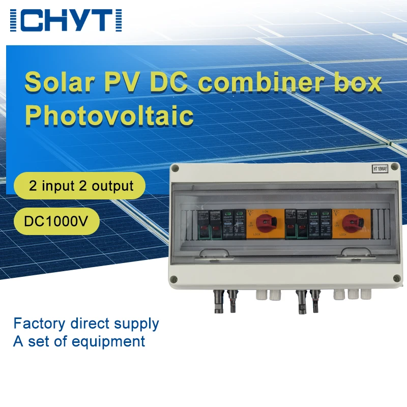 HT18way Waterproof Outdoor 2-in-2-out 1000V IP65 Solar PV Surge Lightning Protection DC Isolating Switch Combiner Box
HT18way Waterproof Outdoor 2-in-2-out 1000V IP65 Solar PV Surge Lightning Protection DC Isolating Switch Combiner Box