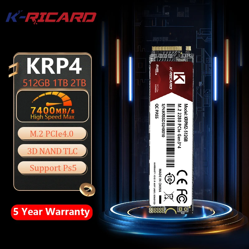 K-RICARD NVMe SSD M.2 2280 1TB 2TB Internal Solid State Drive for Desktop Laptop High-Speed Hard Disk
K-RICARD NVMe SSD M.2 2280 1TB 2TB Internal Solid State Drive for Desktop Laptop High-Speed Hard Disk