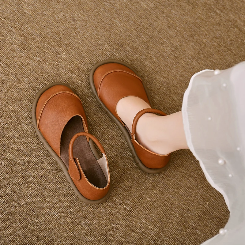 Retro Classic Round Head Brown Leather Flat Comfortable Sandals 2025 Summer Trend New Casual Outdoor Daily Women's Shoes
Retro Classic Round Head Brown Leather Flat Comfortable Sandals 2025 Summer Trend New Casual Outdoor Daily Women's Shoes