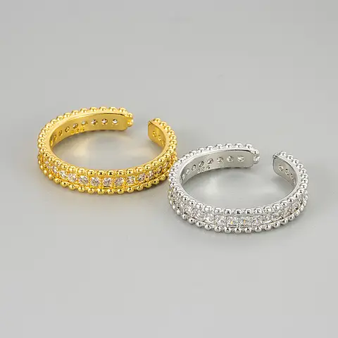 925 Sterling Silver Full Diamond Open Ring for Women Luxurious and High-End Fashion Jewelry