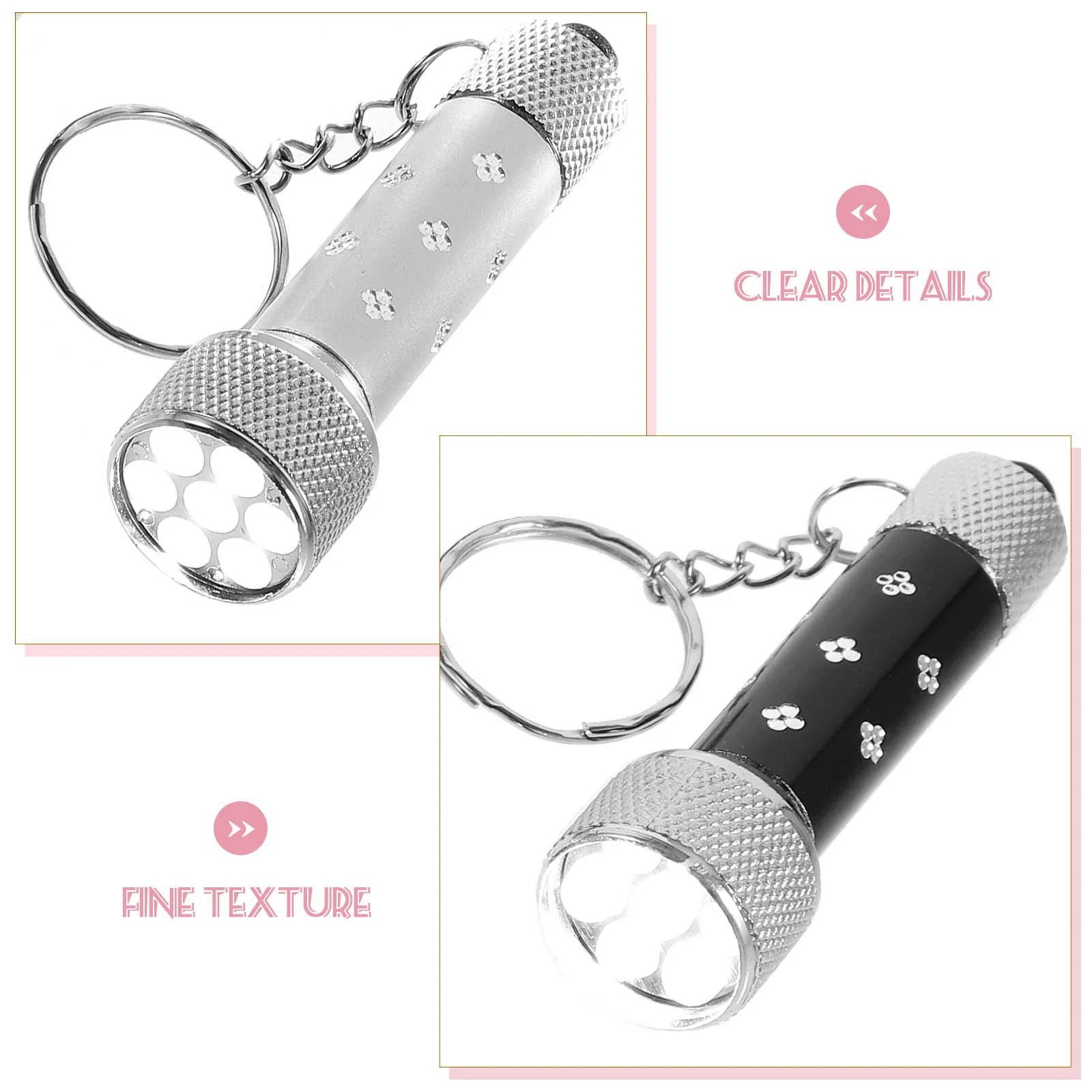 20Pcs Mini Torch Flashlight Keyring Portable 7-LED LED Keychain Emergency Blackout Gift Set Black Silver Gray
20Pcs Mini Torch Flashlight Keyring Portable 7-LED LED Keychain Emergency Blackout Gift Set Black Silver Gray