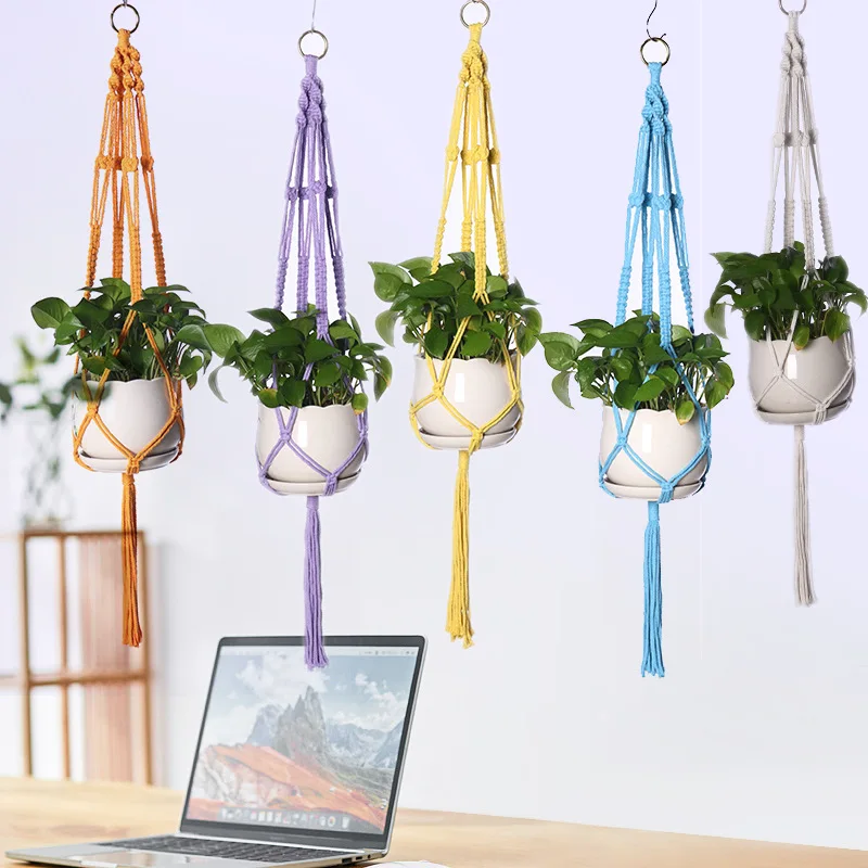 Gardening flower pot net bag hand-woven DIY cotton rope hanging rope hanging basket indoor and outdoor flower pot hanging basket
Gardening flower pot net bag hand-woven DIY cotton rope hanging rope hanging basket indoor and outdoor flower pot hanging basket