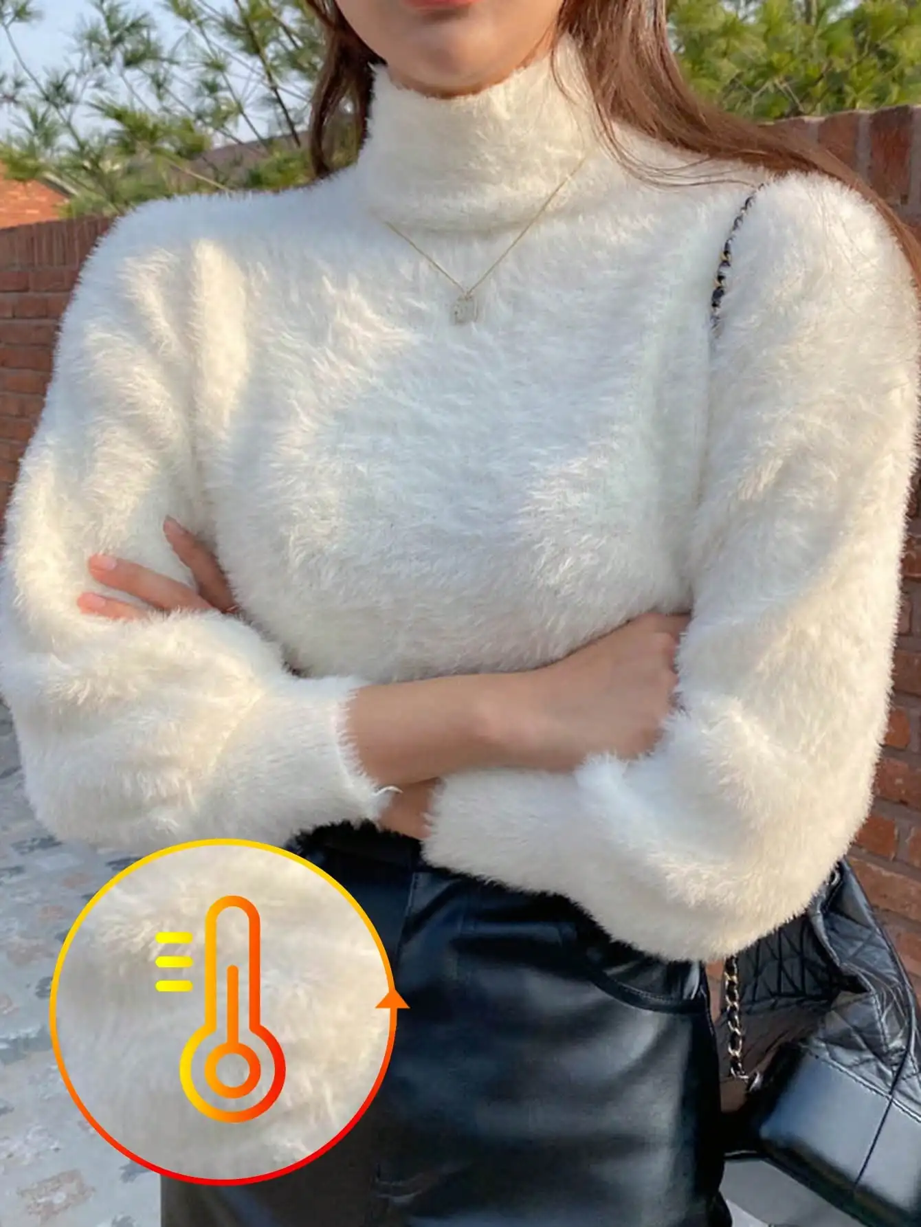 Women's Fluffy High Neck Warm Pullover Sweater, Long Sleeve Cozy Top for Fall & Winter
Women's Fluffy High Neck Warm Pullover Sweater, Long Sleeve Cozy Top for Fall & Winter