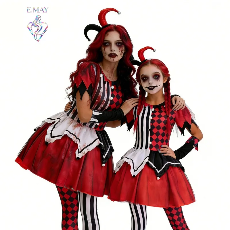 Halloween Clown Role-playing Costume Set Parent-child Circus Ghost Clown Adult Cos-play Suit Festival Party Entertainment
Halloween Clown Role-playing Costume Set Parent-child Circus Ghost Clown Adult Cos-play Suit Festival Party Entertainment