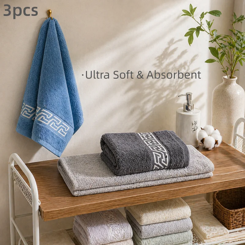 3-Piece Soft and Absorbent Towel Set: Ultra-absorbent, quick-drying, and breathable; gentle on the skin with no irritation; lint-free; ideal for daily bathing and sports and fitness activities.
3-Piece Soft and Absorbent Towel Set: Ultra-absorbent, quick-drying, and breathable; gentle on the skin with no irritation; lint-free; ideal for daily bathing and sports and fitness activities.