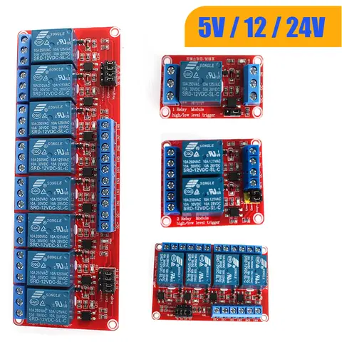 1PCS 5V 12V 24V 1/2/4/8 Channel Relay Module Board with Optocoupler Isolation Compatible with Arduino ForDIY Automation Projects