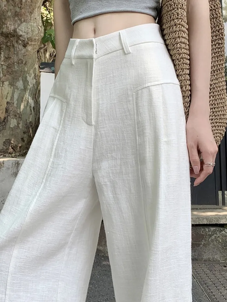 White Cotton Linen Wide Leg Pants Women Summer Thin High Waist Drapey Suit Pants Loose Straight Casual Wide Leg Trousers
White Cotton Linen Wide Leg Pants Women Summer Thin High Waist Drapey Suit Pants Loose Straight Casual Wide Leg Trousers
