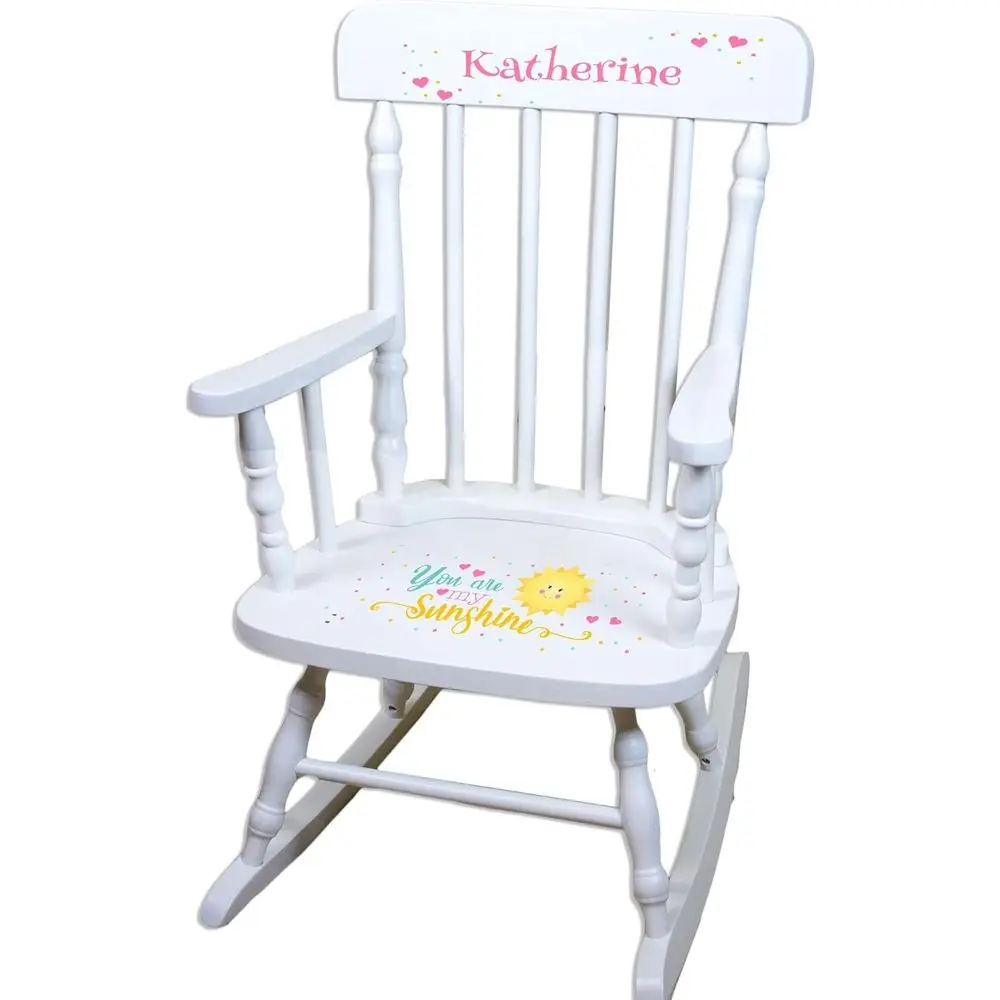 Girl's Personalized White Wood Rocking Chair Toddler Baby Git (You are My Sunshine)
Girl's Personalized White Wood Rocking Chair Toddler Baby Git (You are My Sunshine)
