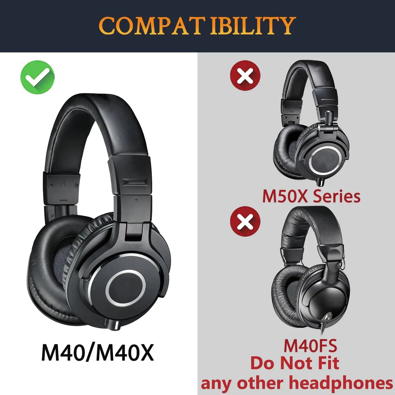 M40x Easy Install Headband Earpads for ATH M40 M40X ATH-M40x Headphone Replacement Headband Ear Cushion Pad Storage Case & Cable
M40x Easy Install Headband Earpads for ATH M40 M40X ATH-M40x Headphone Replacement Headband Ear Cushion Pad Storage Case & Cable