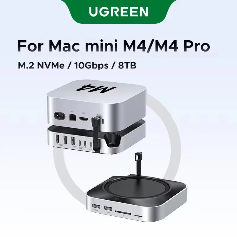 UGREEN For Mac Mini M4/M4 Pro USB HUB Docking Station M.2 NVMe SSD 10Gbps 8TB Max 170MB/s USB Splitter Dock USB-A&C Ports SD&TF
UGREEN For Mac Mini M4/M4 Pro USB HUB Docking Station M.2 NVMe SSD 10Gbps 8TB Max 170MB/s USB Splitter Dock USB-A&C Ports SD&TF