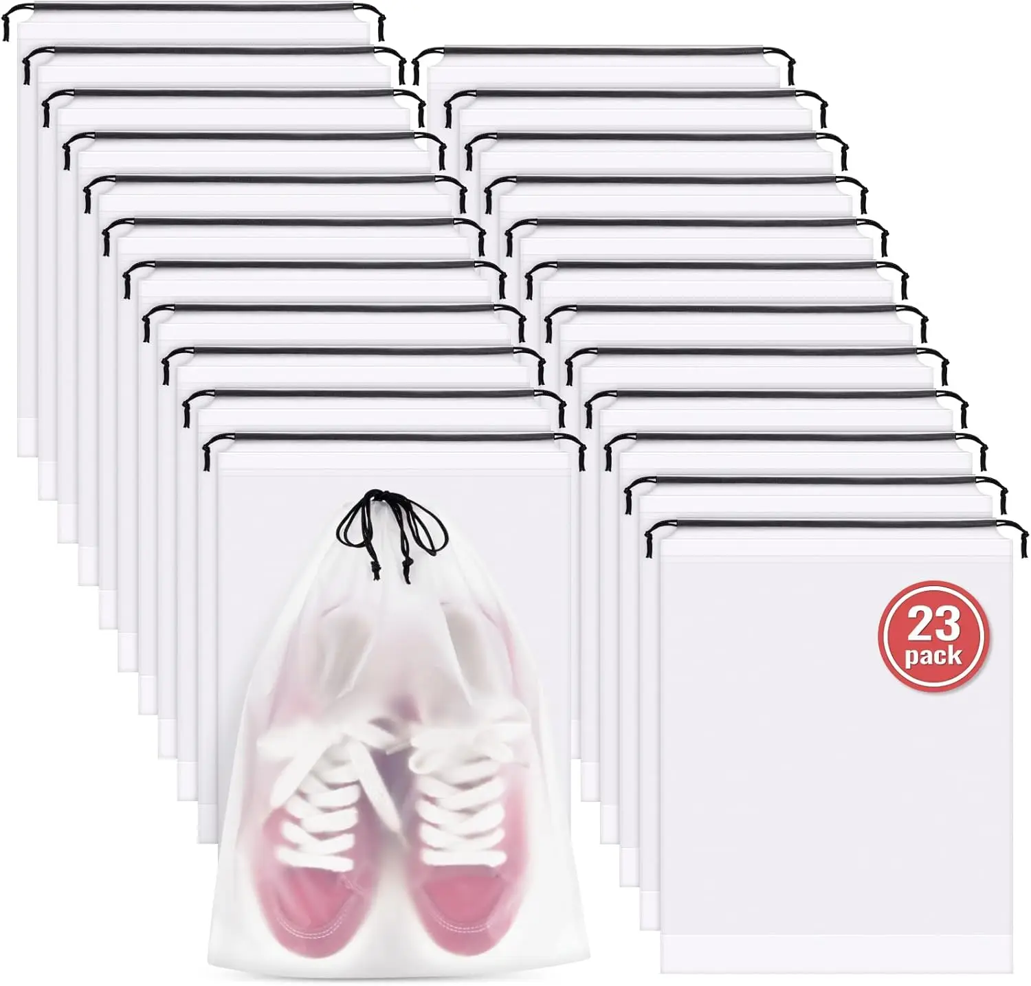 23 Pack Shoe Bags for Travel, 11.8" x 15.7" Waterproof Packing Bags for Shoes, Storage Essentials for Men and Women
23 Pack Shoe Bags for Travel, 11.8" x 15.7" Waterproof Packing Bags for Shoes, Storage Essentials for Men and Women