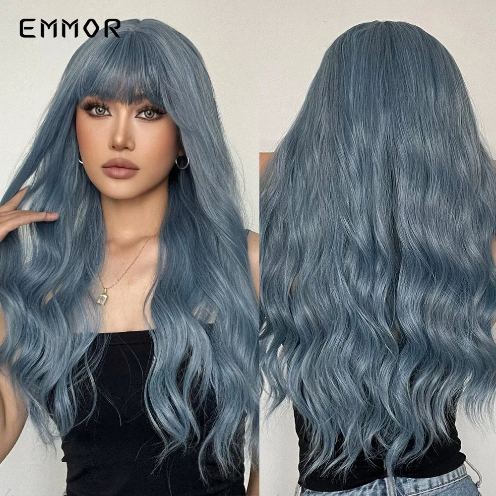 Emmor Synthetic Long Dark Blue Wavy Wigs for Women Hair Soft Natural Light Blond Wig with Bangs Heat Resistant Fiber Hair Wig
Emmor Synthetic Long Dark Blue Wavy Wigs for Women Hair Soft Natural Light Blond Wig with Bangs Heat Resistant Fiber Hair Wig