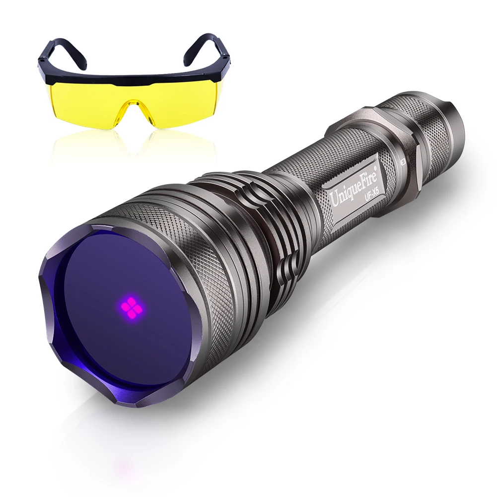 UniqueFire X5 UV365NM Black Light LED Flashlight Ultraviolet with Filter-Detector for Dog Pet Urine Stains Bed Bugs and Scorpion
UniqueFire X5 UV365NM Black Light LED Flashlight Ultraviolet with Filter-Detector for Dog Pet Urine Stains Bed Bugs and Scorpion
