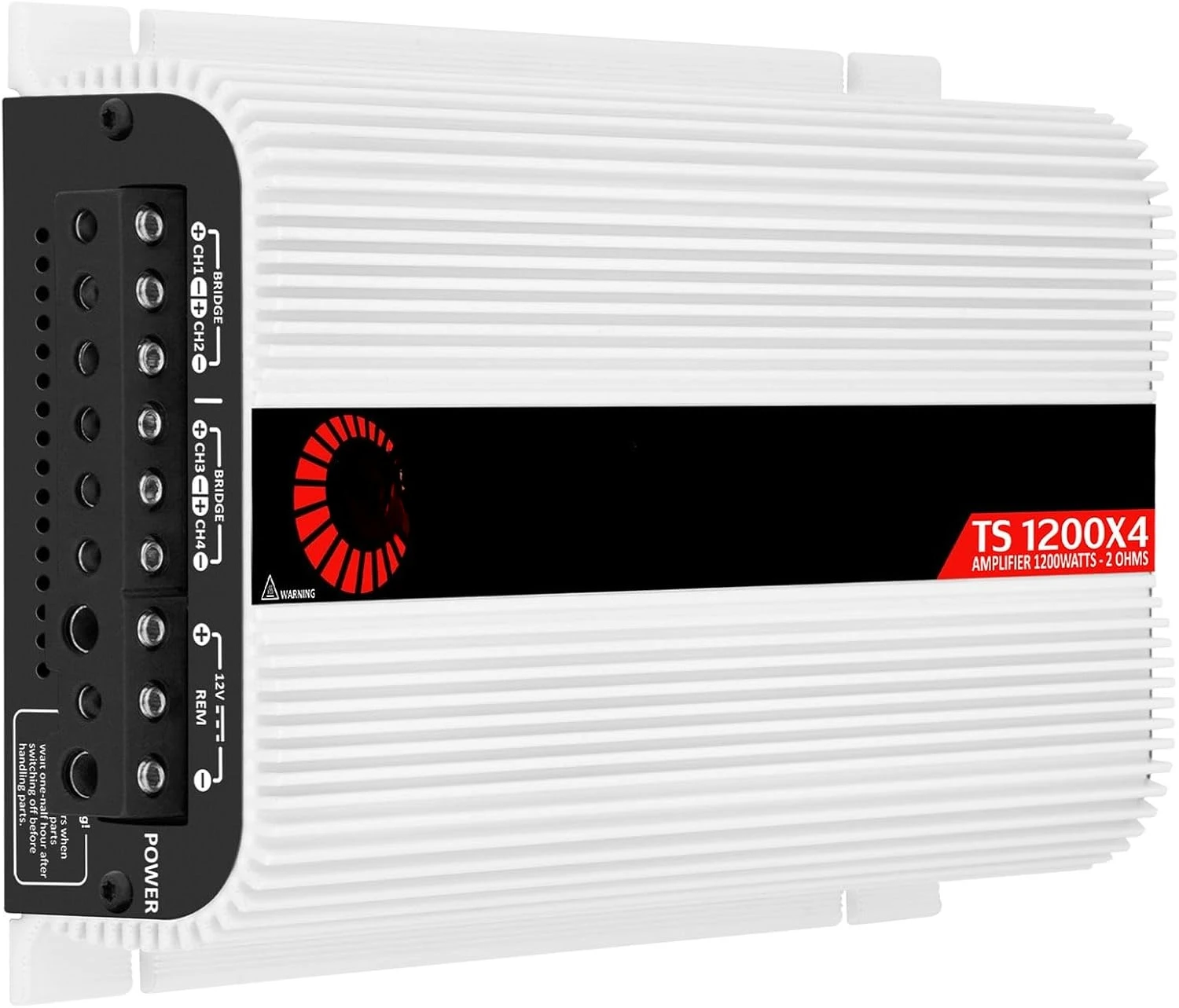 TS 1200x4 Amplifier Car Audio 1200W RMS 2 Ohms 4 Channels 2 Bridged Channels, Full Range Crossover Fixed RCA/Wire Input
TS 1200x4 Amplifier Car Audio 1200W RMS 2 Ohms 4 Channels 2 Bridged Channels, Full Range Crossover Fixed RCA/Wire Input